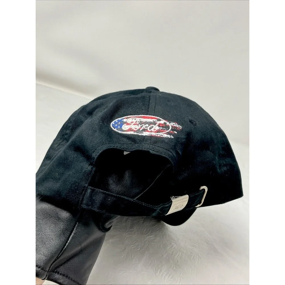Vintage Ford Mustang American Flag Horse Hat Cap Strapback RARE Embroidered